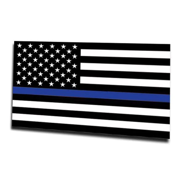 DECAL - THIN BLUE LINE AMERICAN FLAG STICKER **NEW**